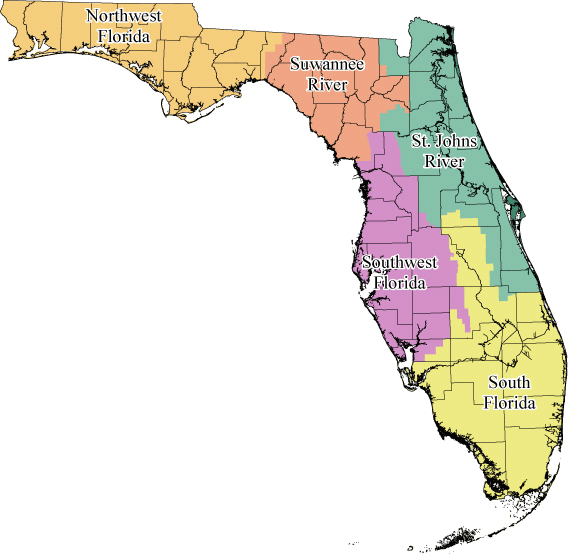 Florida water management district map